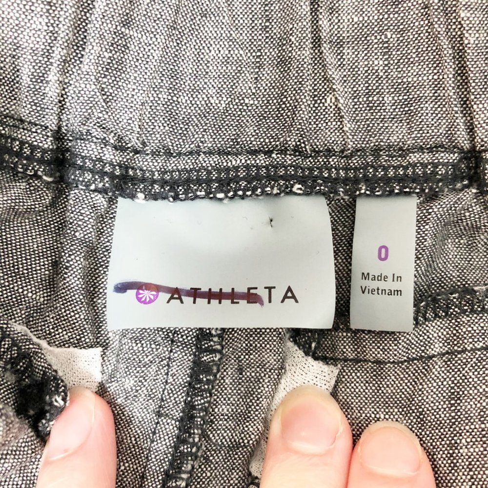 Athleta 100% Linen Heathered Flint Grey Shorts - 0 - Picture 6 of 11